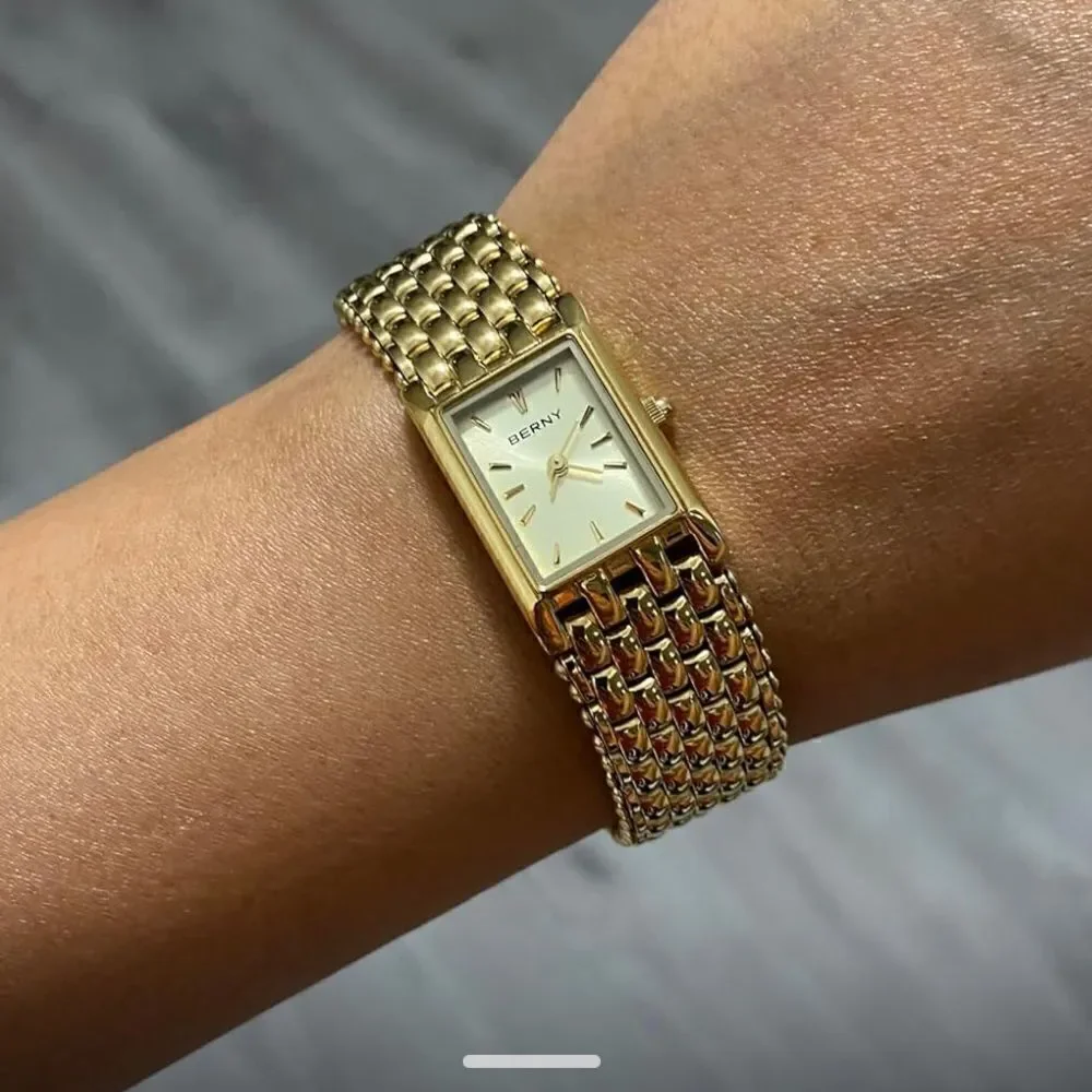 Classic Square Gold Wristwatch for Women